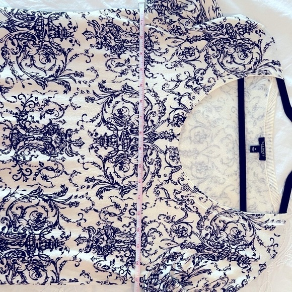 Talbots Womens Black and White Floral Print Sweater Cotton Size M - Picture 6 of 6